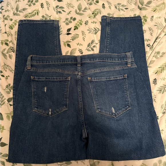 Old Navy Dark Blue Distressed Boyfriend Jeans - Picture 4 of 5